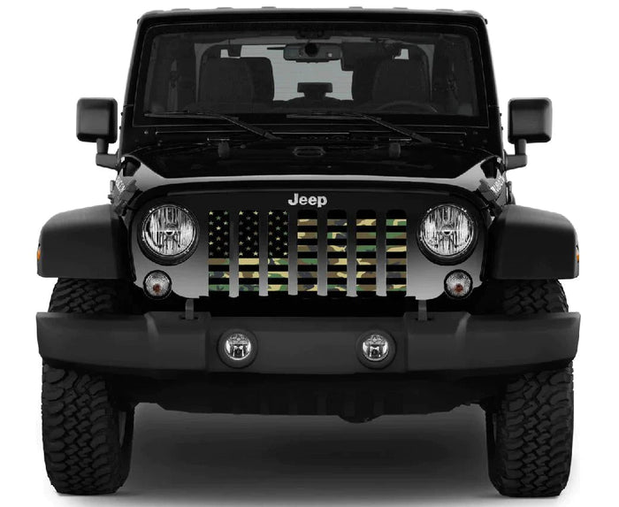 American Flag Deep Woods Camo Jeep Grille Insert - 4 Low Lifestyle