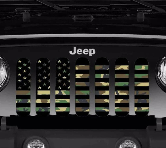 American Flag Deep Woods Camo Jeep Grille Insert - 4 Low Lifestyle