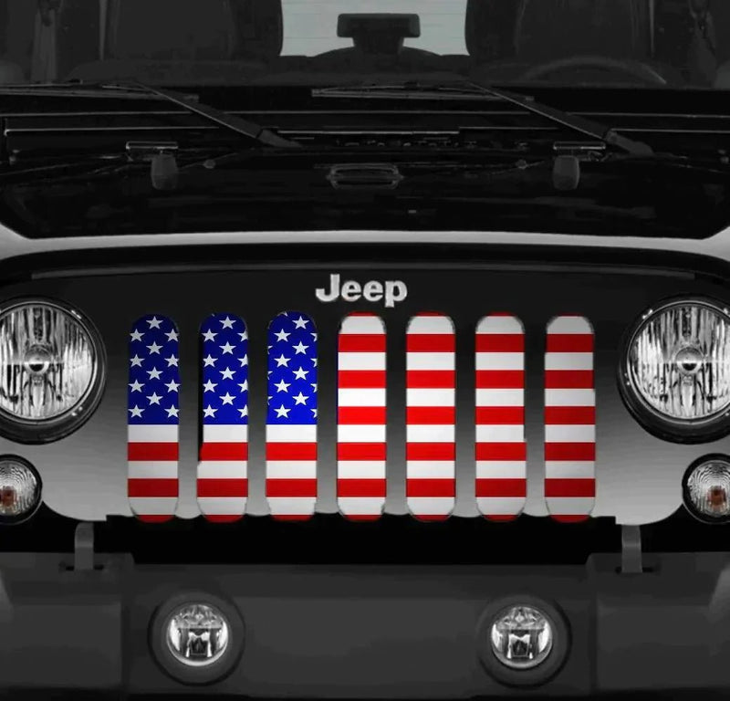 American Flag Jeep Grille Insert - 4 Low Lifestyle