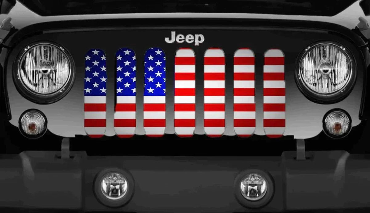 American Flag Jeep Grille Insert - 4 Low Lifestyle