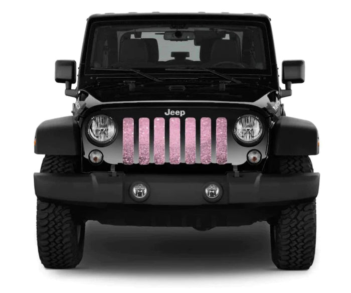 Baby Pink Sparkle Jeep Grille Insert - 4 Low Lifestyle