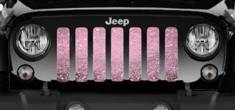 Baby Pink Sparkle Jeep Grille Insert - 4 Low Lifestyle