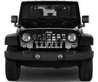 Black and White Bigfoot Distressed American Flag Grille - 4 Low Lifestyle