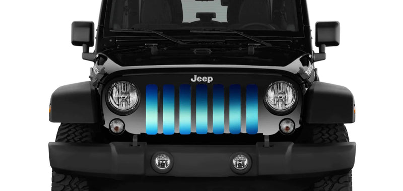 Blue Wave Ombre Jeep Grille Insert - 4 Low Lifestyle