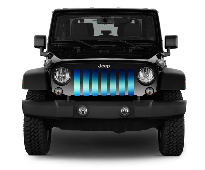 Blue Wave Ombre Jeep Grille Insert - 4 Low Lifestyle