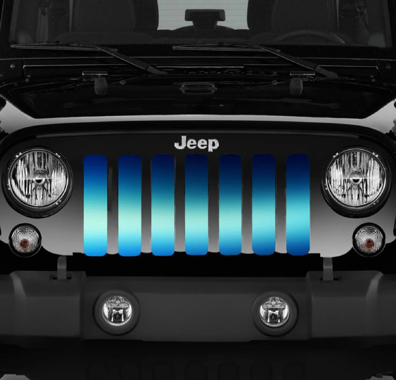 Blue Wave Ombre Jeep Grille Insert - 4 Low Lifestyle