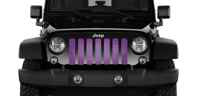 Bright Purple Sparkle Flex Jeep Grille Insert - 4 Low Lifestyle