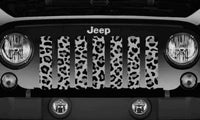 Grey Leopard Print Jeep Grille Insert - 4 Low Lifestyle