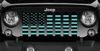 Jeep Grille Insert-Black and Teal American Flag - 4 Low Lifestyle