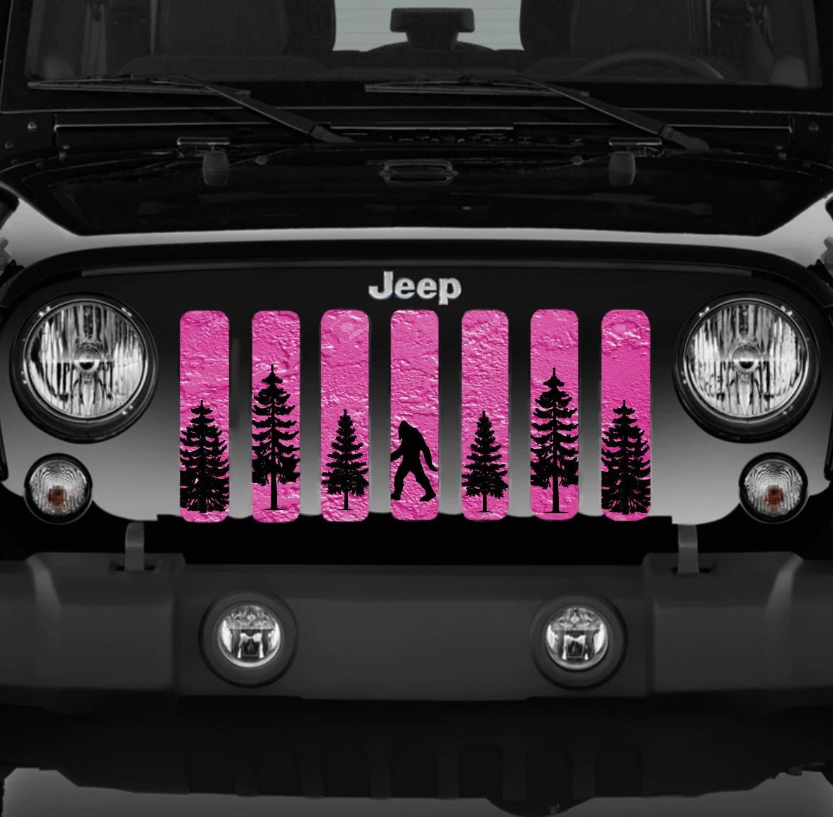 Jeep Grille Insert-Bright Pink Bigfoot - 4 Low Lifestyle