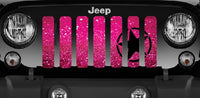 Jeep Grille Insert-Oscar Mike Pink Sparkle - 4 Low Lifestyle