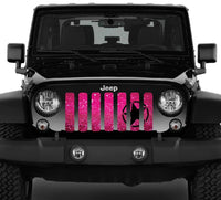 Jeep Grille Insert-Oscar Mike Pink Sparkle - 4 Low Lifestyle