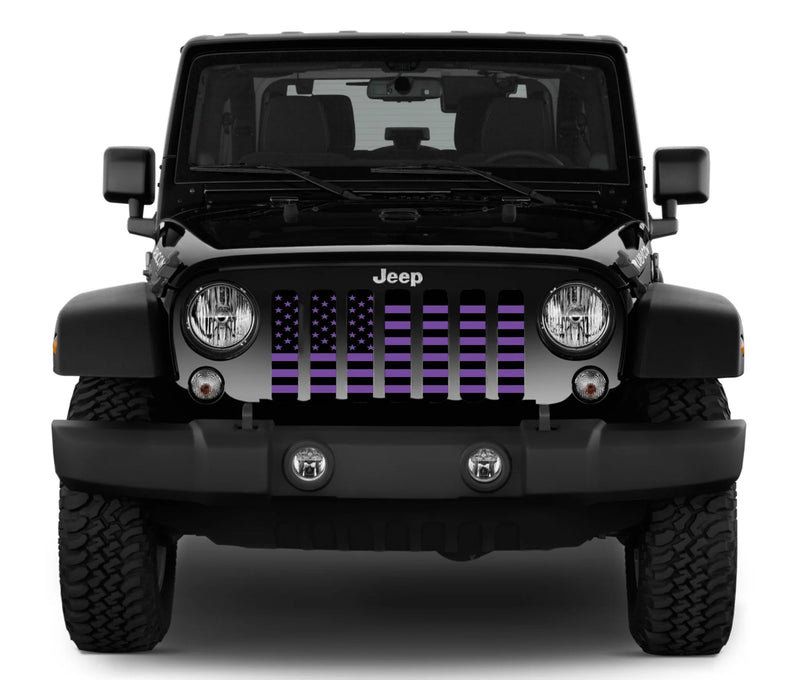 Jeep Grille Insert-Purple and Black American Flag - 4 Low Lifestyle