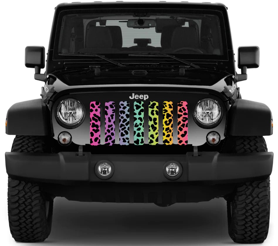 Jeep Grille Insert-Rainbow Cheetah Print - 4 Low Lifestyle