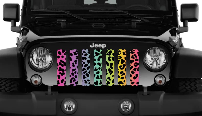 Jeep Grille Insert-Rainbow Cheetah Print - 4 Low Lifestyle