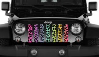 Jeep Grille Insert-Rainbow Cheetah Print - 4 Low Lifestyle