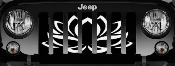 Jeep Grille Insert-White Lotus Flower - 4 Low Lifestyle