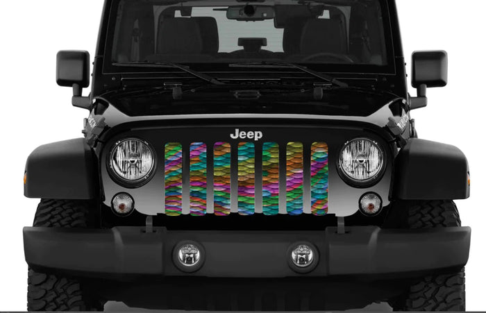 Mermaid Ombre Scale Jeep Grille Insert - 4 Low Lifestyle