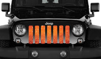 Orange Sparkle Jeep Grille Insert - 4 Low Lifestyle