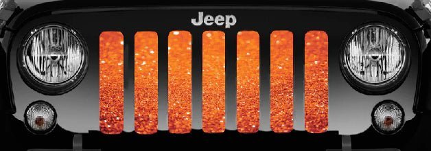 Orange Sparkle Jeep Grille Insert - 4 Low Lifestyle