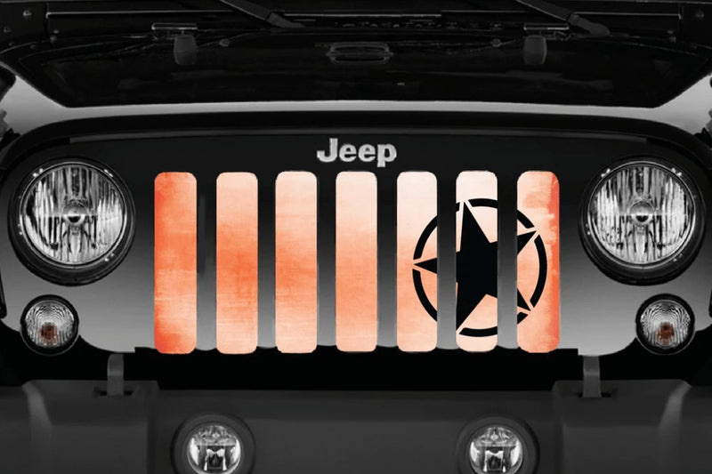 Oscar Mike Ombre Orange Jeep Grille Insert - 4 Low Lifestyle