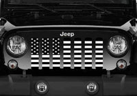 Platinum Black and White American Flag Jeep Grille Insert - 4 Low Lifestyle