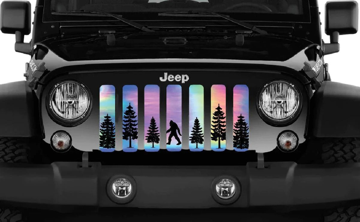 Rainbow Sasquatch Bigfoot Jeep Grille Insert - 4 Low Lifestyle