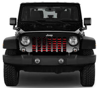 Red Camo American Flag Jeep Grille Insert - 4 Low Lifestyle