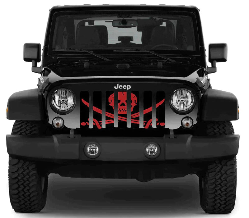 Red Pirate Jeep Grille Insert - 4 Low Lifestyle